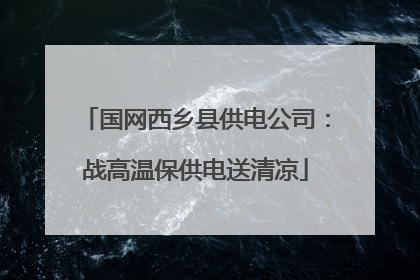 国网西乡县供电公司：战高温保供电送清凉