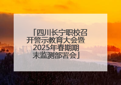 四川长宁职校召开警示教育大会暨2025年春期期末监测部署会