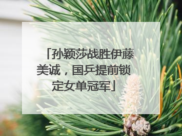孙颖莎战胜伊藤美诚，国乒提前锁定女单冠军