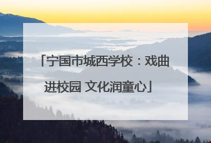 宁国市城西学校：戏曲进校园 文化润童心
