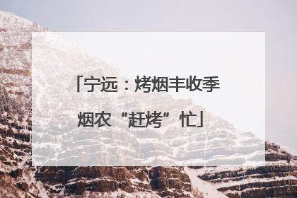 宁远：烤烟丰收季 烟农“赶烤”忙