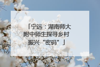 宁远：湖南师大附中师生探寻乡村振兴“密码”