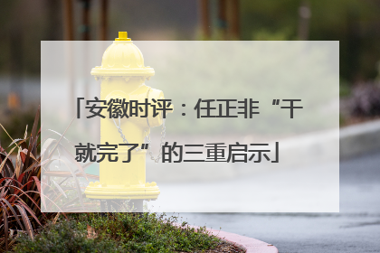 安徽时评：任正非“干就完了”的三重启示