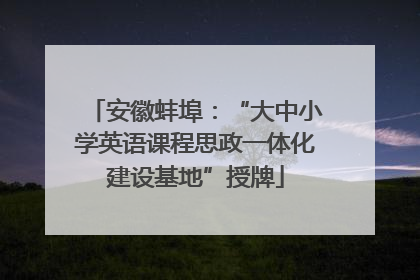 安徽蚌埠：“大中小学英语课程思政一体化建设基地”授牌