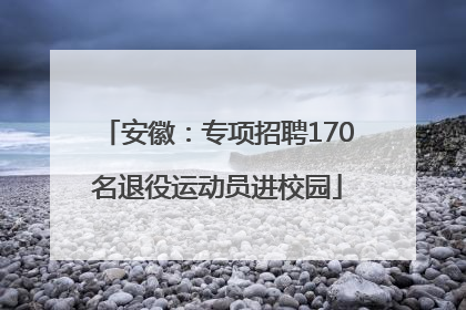 安徽：专项招聘170名退役运动员进校园