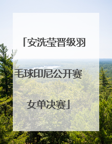 安洗莹晋级羽毛球印尼公开赛女单决赛