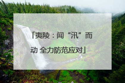 夷陵：闻“汛”而动 全力防范应对