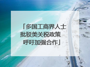 多国工商界人士批驳美关税政策 呼吁加强合作