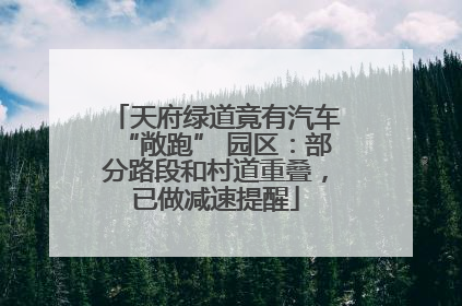 天府绿道竟有汽车“敞跑” 园区：部分路段和村道重叠，已做减速提醒