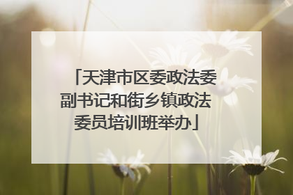 天津市区委政法委副书记和街乡镇政法委员培训班举办