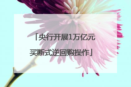 央行开展1万亿元买断式逆回购操作