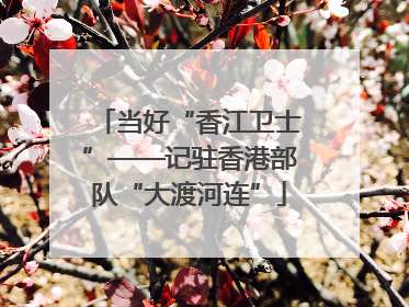 当好“香江卫士”——记驻香港部队“大渡河连”