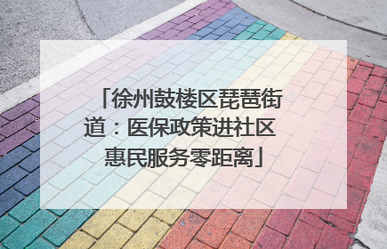 徐州鼓楼区琵琶街道：医保政策进社区 惠民服务零距离