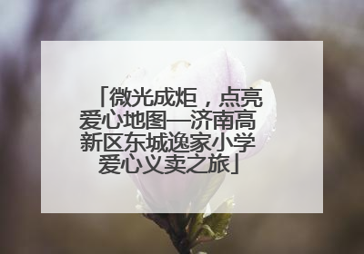 微光成炬，点亮爱心地图—济南高新区东城逸家小学爱心义卖之旅