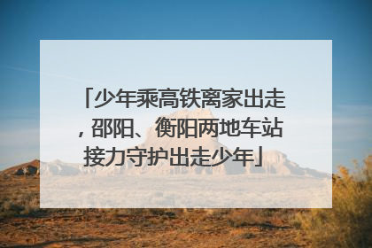 少年乘高铁离家出走，邵阳、衡阳两地车站接力守护出走少年