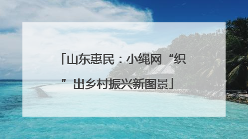 山东惠民：小绳网“织”出乡村振兴新图景