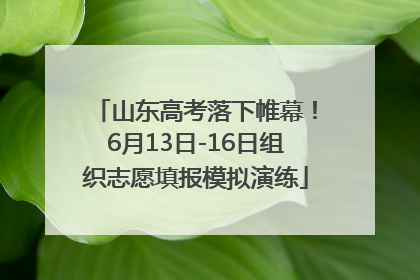山东高考落下帷幕！6月13日-16日组织志愿填报模拟演练