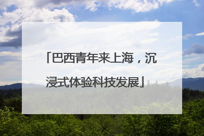 巴西青年来上海，沉浸式体验科技发展