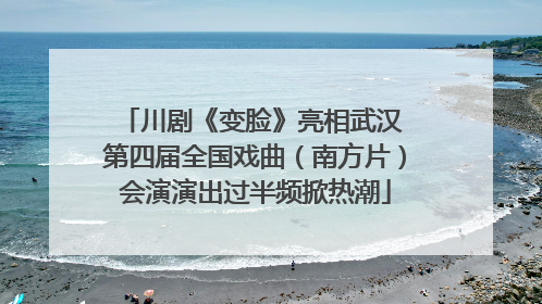 川剧《变脸》亮相武汉 第四届全国戏曲（南方片）会演演出过半频掀热潮
