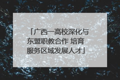 广西一高校深化与东盟职教合作 培育服务区域发展人才