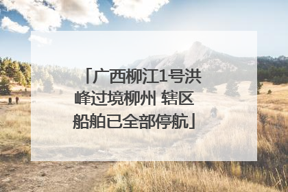 广西柳江1号洪峰过境柳州 辖区船舶已全部停航