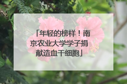 年轻的榜样！南京农业大学学子捐献造血干细胞