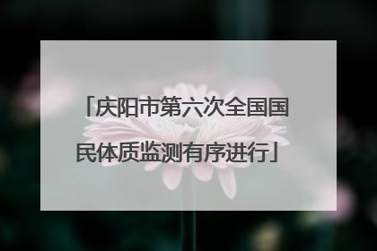 庆阳市第六次全国国民体质监测有序进行