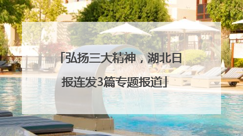 弘扬三大精神，湖北日报连发3篇专题报道