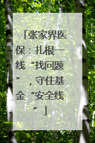 张家界医保：扎根一线“找问题”，守住基金“安全线”