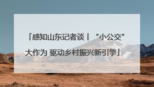 感知山东记者谈丨“小公交”大作为 驱动乡村振兴新引擎