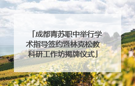 成都青苏职中举行学术指导签约暨林克松教科研工作坊揭牌仪式