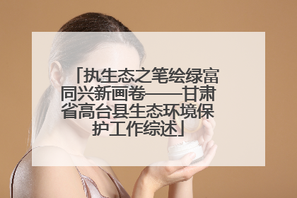 执生态之笔绘绿富同兴新画卷——甘肃省高台县生态环境保护工作综述