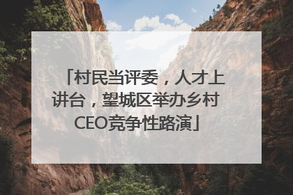 村民当评委，人才上讲台，望城区举办乡村CEO竞争性路演