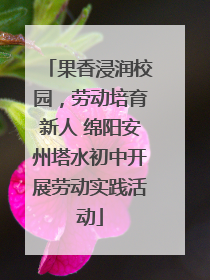 果香浸润校园，劳动培育新人 绵阳安州塔水初中开展劳动实践活动