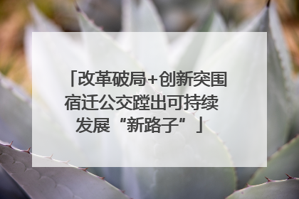 改革破局+创新突围 宿迁公交蹚出可持续发展“新路子”