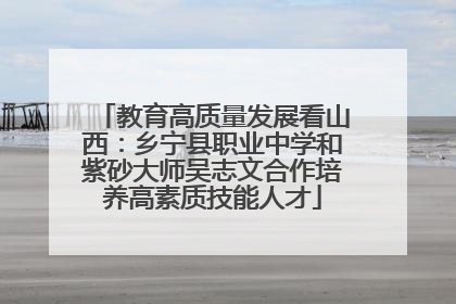教育高质量发展看山西：乡宁县职业中学和紫砂大师吴志文合作培养高素质技能人才
