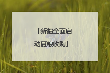 新疆全面启动夏粮收购