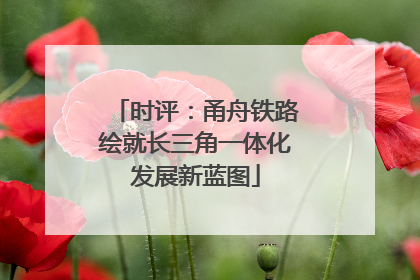时评：甬舟铁路绘就长三角一体化发展新蓝图