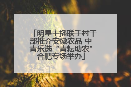 明星主播联手村干部推介安徽农品 中青乐选“青耘助农”合肥专场举办