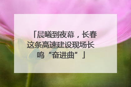 晨曦到夜幕，长春这条高速建设现场长鸣“奋进曲”