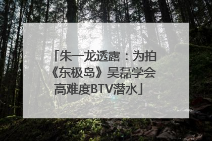 朱一龙透露：为拍《东极岛》吴磊学会高难度BTV潜水