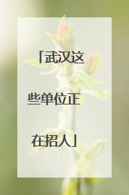 武汉这些单位正在招人