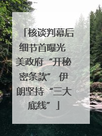 核谈判幕后细节首曝光 美政府“开秘密条款” 伊朗坚持“三大底线”