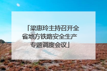 梁惠玲主持召开全省地方铁路安全生产专题调度会议