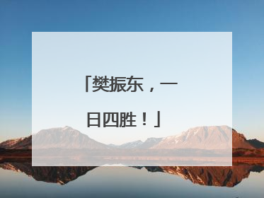 樊振东，一日四胜！