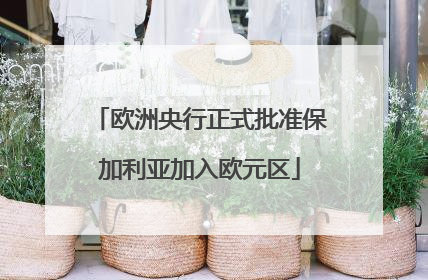 欧洲央行正式批准保加利亚加入欧元区