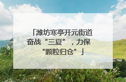 潍坊寒亭开元街道奋战“三夏”，力保“颗粒归仓”