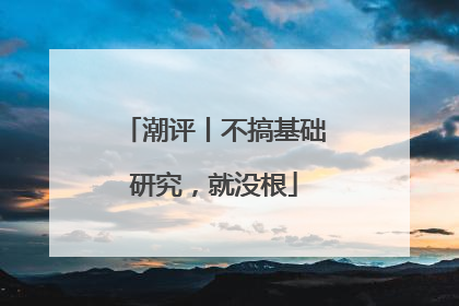 潮评丨不搞基础研究，就没根