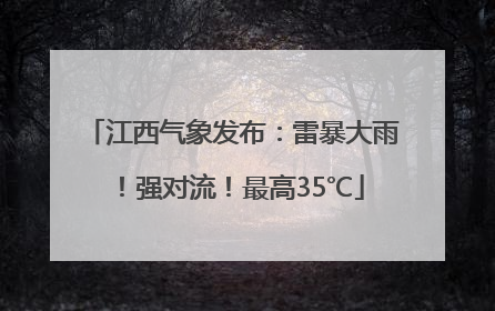 江西气象发布：雷暴大雨！强对流！最高35℃