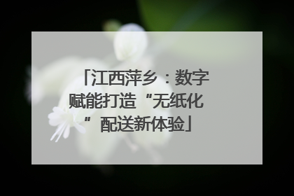 江西萍乡：数字赋能打造“无纸化”配送新体验